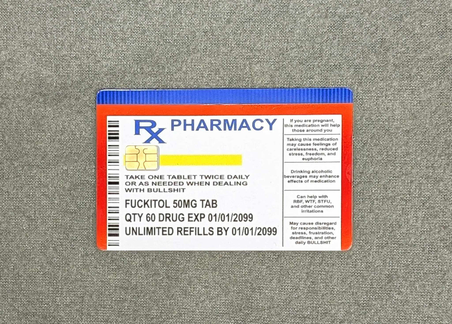 Funny RX Credit/Debit Card Sticker, Skin, Cover